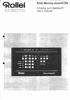 Rollei MD 216 manual. Camera Instructions.